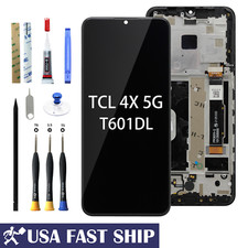 OEM Digitizer LCD Display Touch Screen Frame Assembly For TCL 4X 5G T601DL 6.52"