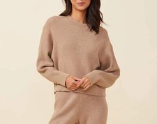 Monrow Super Soft Waffle Knit Sweatshirt 4B 9...