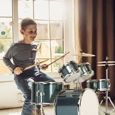 5-Piece Junior Starter Drum Kit with Cymbals, Hardware,Sticks for Children