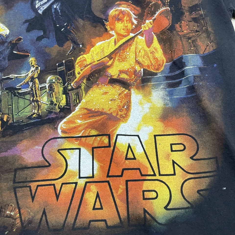 复古星球大战 T 恤男式中号黑色摇滚乐队音乐会音乐成人 Y2K — 第 2/4 张图片