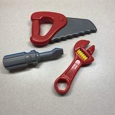 Kids Pretend Play Lot of Plastic Tools Saw, Wrench, Screwdriver