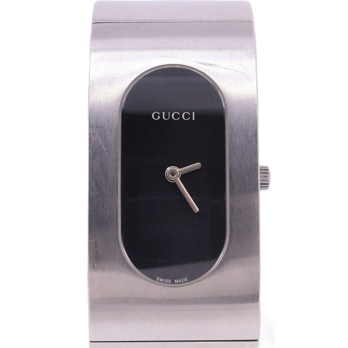 Montre Bracelet Femme GUCCI 2400L Quartz Cadran Argent Noir