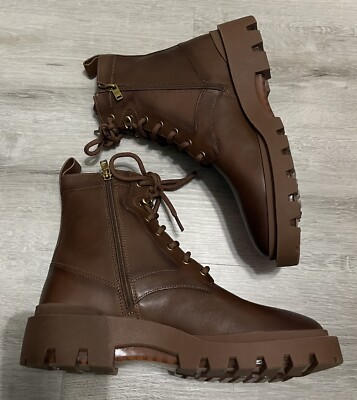 Coach Citysole LaceUp Boot Leather Brown Zipper CC837 Men's Size 8
