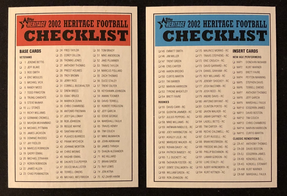 2002 Topps Heritage Football Cards Singles You Pick - Image 3 of 4