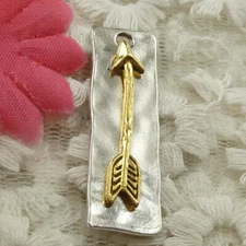 18 pcs Antique silver gold plated oblong arrow charms pendant 38x12mm H-4695