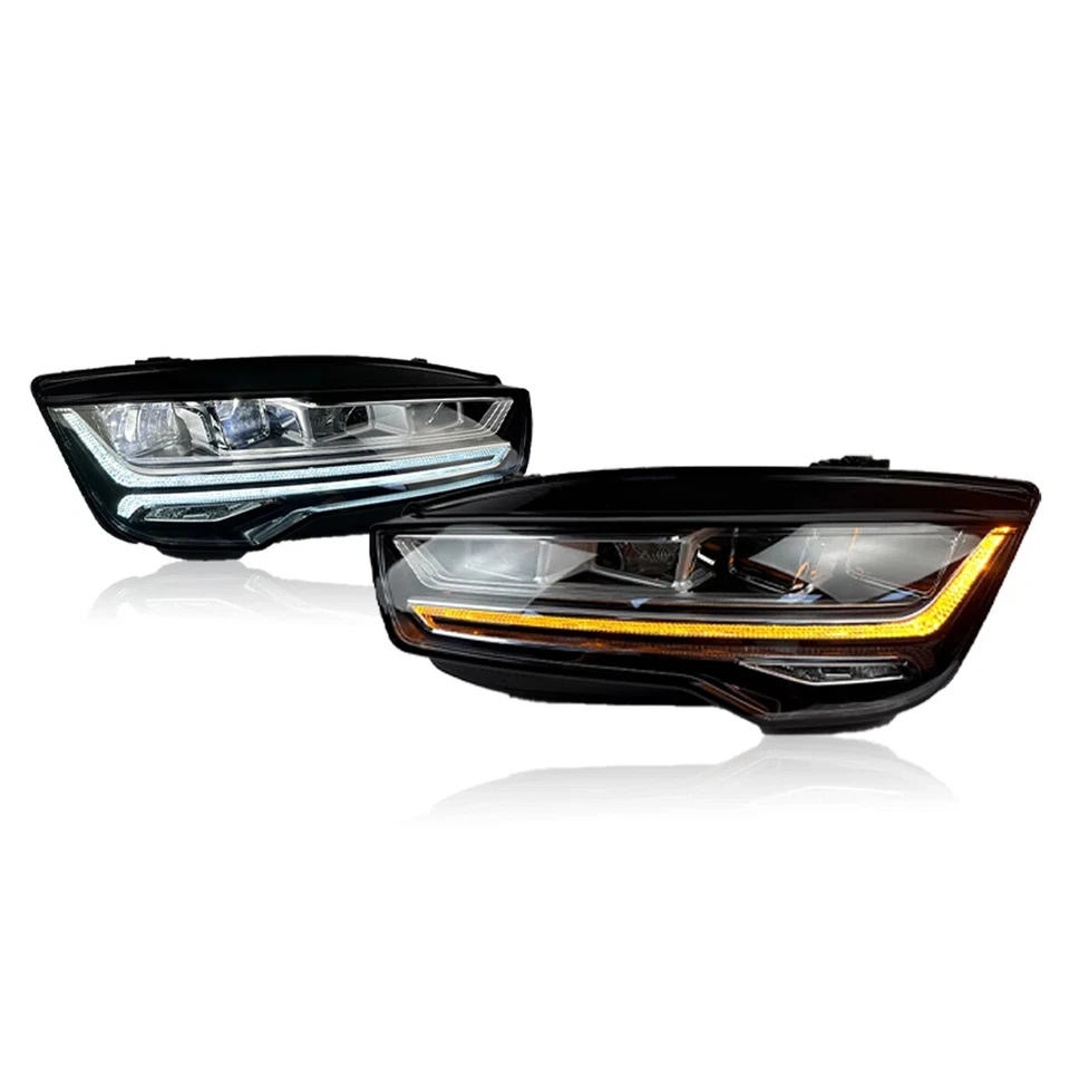 Faro LED luces de circulación diurna señales de giro dinámicas para Audi A7 2011-2018 Foto 2 de 4