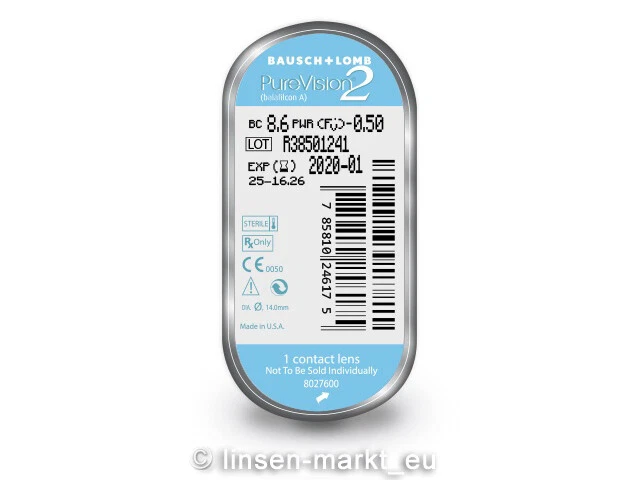 BAUSCH + LOMB Bausch&Lomb PureVision 2 HD: 1 Stück PROBELINSE!