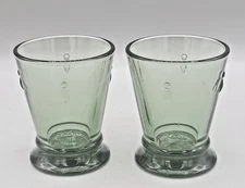 La Rochere France Bee Bumblebee Tumbler Green Glass 8 oz - Set of 2