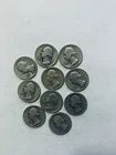 1930’S & 1940’S Washington Silver Quarters. 10 Coin Lot.