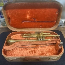 Vintage Brass Trumpet H. N. White Cleveland with Mouth Piece Case FREE SHIPPING