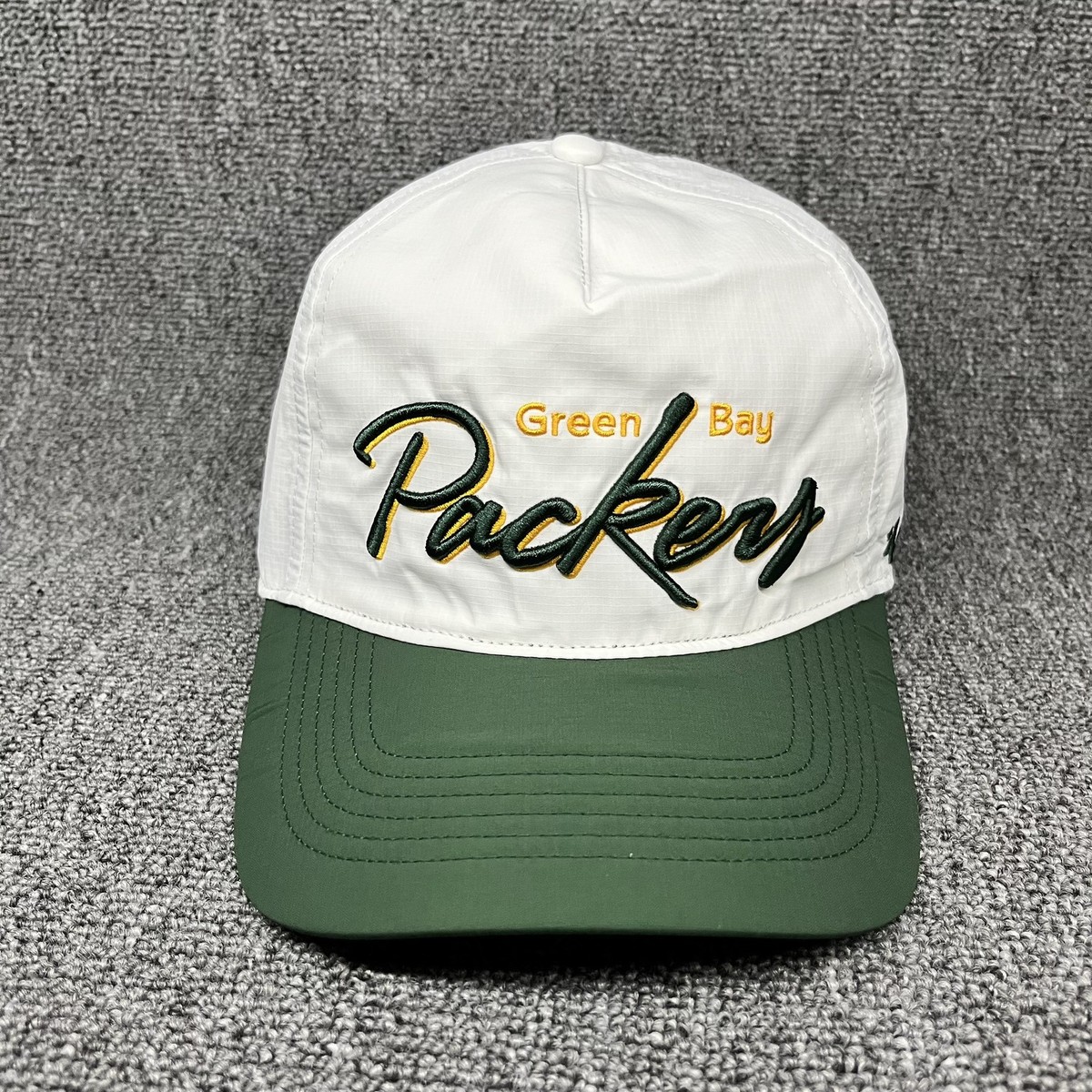 Green Bay Packers '47 Brand brrr Fairway Hitch Snapback Hat White Green Ripstop