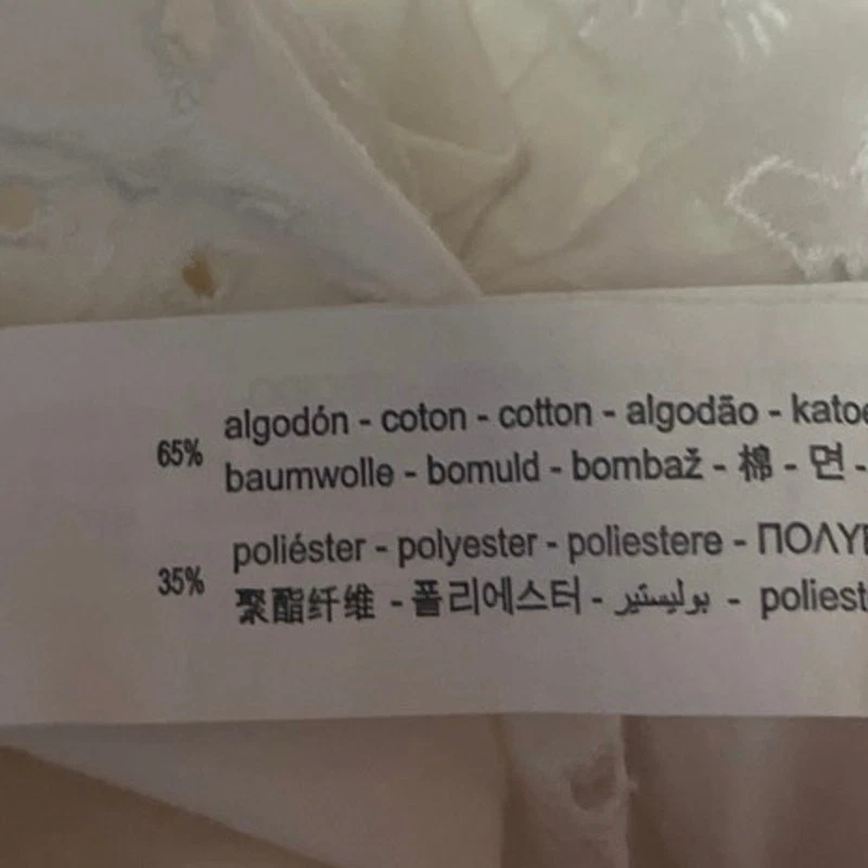 Blusa Top Zara Básica Blanca Bordada Ojales Volantes Manga 3/4 Peplum Talla L Foto 4 de 4