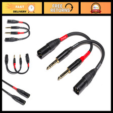 "1/4 Inch TRS to XLR Male Microphone Cable - 6.35mm Balanced Signal - 2 Pack, 8