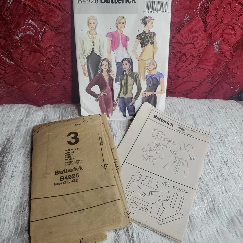 Chaqueta Pantalones Top Sin Cortar Patrón Costura Butterick B4926 Misses Talla L-XL - Ajuste Fácil Foto 2 de 4