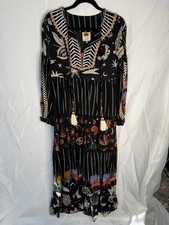 Farm Rio Women's Long Sleeve Dress Multiple Color Size XS Beaded Multi Color