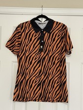 NEW w/ TAGS! SHANK IT GOLF SHIRT Men’s Polo Size Medium Tiger Print