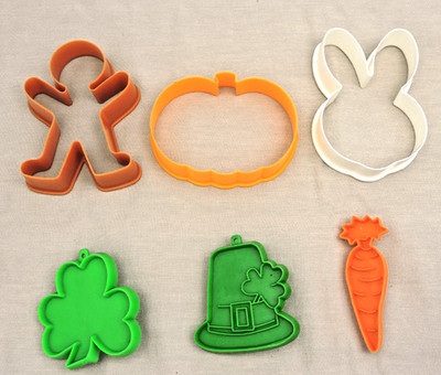 6 Hallmark Plastic Cookie Cutter Gingerbread Man Pumpkin Bunny St.Patricks Hat