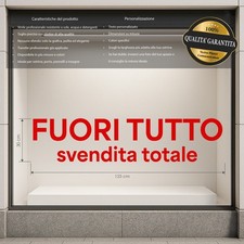 adesivi vetrofania vetrine saldi fuori tutto svendita totale a1296