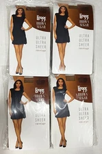 4 Pack Brown Sugar Leggs XL Size Ultra Ultra Sheer Pantyhose Honey Brown Color