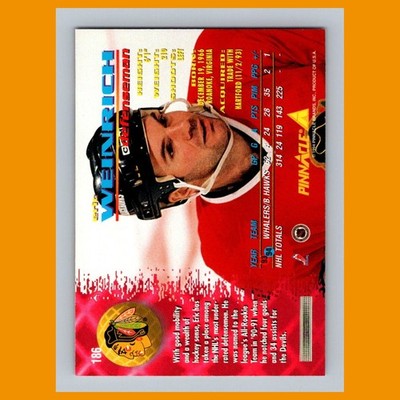 Eric Weinrich #186 1994-95 Pinnacle Chicago Blackhawks Hockey Card