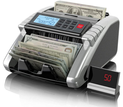 Contadora de billetes con detección UV MG IR, conteo de valor y pantalla LCD