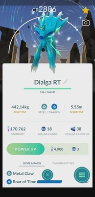 Pokemon Shiny Dialga Origin (Roar of Time) - Kalos GO Tour 2026 background