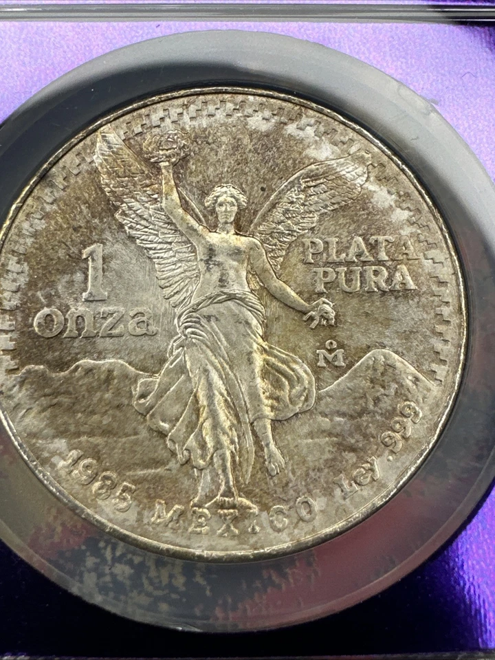 1985 Mo Mexico 1 Onza Libertad Silver Coin NGC Ms67 Bert Label Beautiful Toning - Image 2 of 4