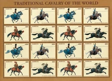 Antigua 1996 - Traditional Horses - Sheet of 16 Stamps - Scott #2003 - MNH