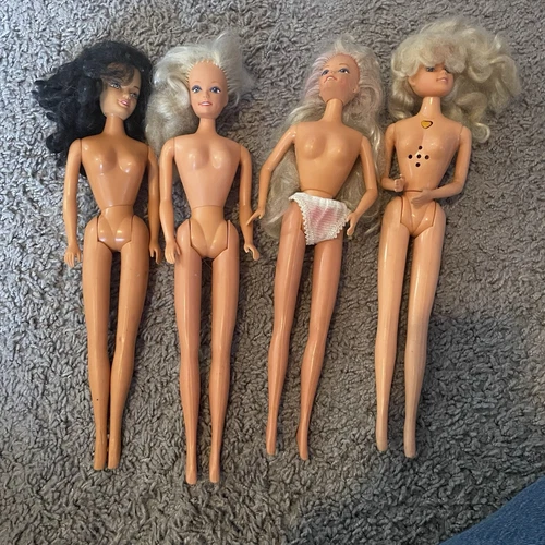 4 Vintage 1990 Barbie Clone Dolls Blonde Brunette Talking Tina TLC Hong Kong