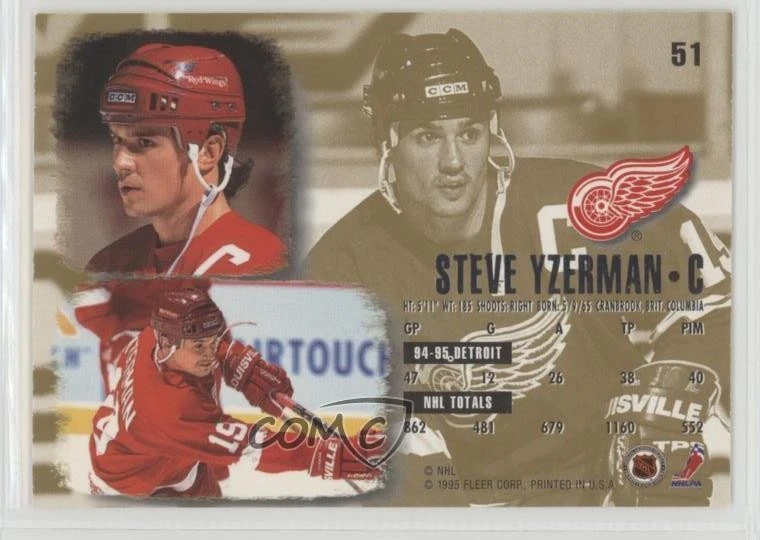 1995-96 Fleer Ultra Steve Yzerman #51 HOF - Image 2 of 2