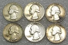 1956-1960 Washington Silver Quarter lot of 6 coins #A158