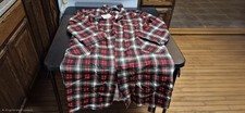 Vintage Riegel Suede Cotton Robe Mens XL Red Black Plaid NWT Deadstock Lounge