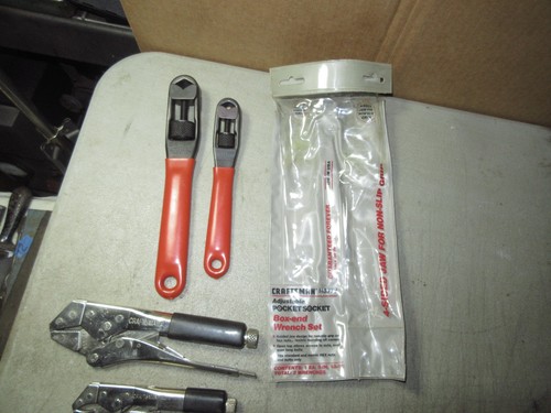Craftsman 43380 43381 Pocket Socket Adjustable Box Wrenches & 2 locking pliers