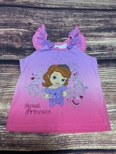 Camiseta sin mangas Sofia The First, brillante, dulce princesa, lazos, rosa y púrpura - niños 6X