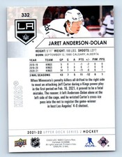 2021-22 Upper Deck Jaret Anderson-Dolan Auto Los Angeles Kings #332