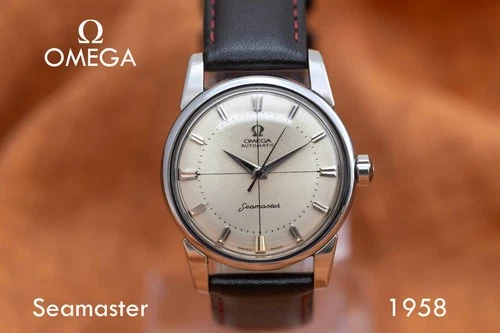 OMEGA SEAMASTER BIG SEAHORSE ARROWHEAD AUTO 1958 WATCH - UNIQUE SERVICED CAL.501