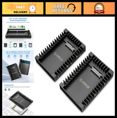 2Packs 2.5'' to 3.5'' SSD SATA Hard Drive Adapter Mounting Bracket Caddy Tray