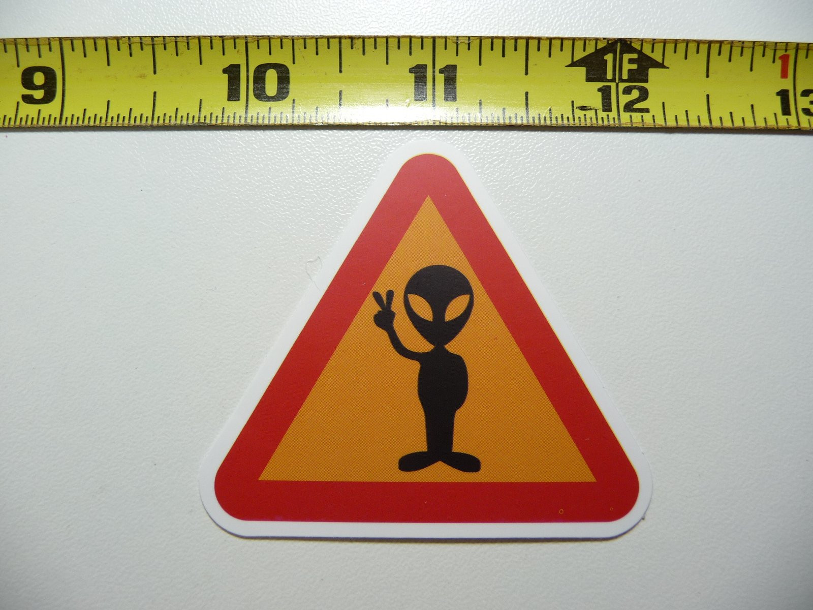 Caution Danger Peace Alien Decal Sticker Fun Little Signs for Decor