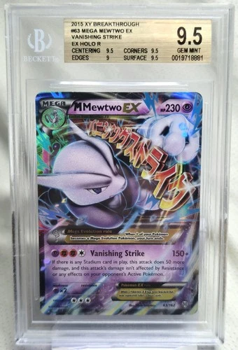 Pokemon TCG M Mewtwo EX 63/162 BGS 9.5 Beckett Full Art Ultra Rare Graded Card