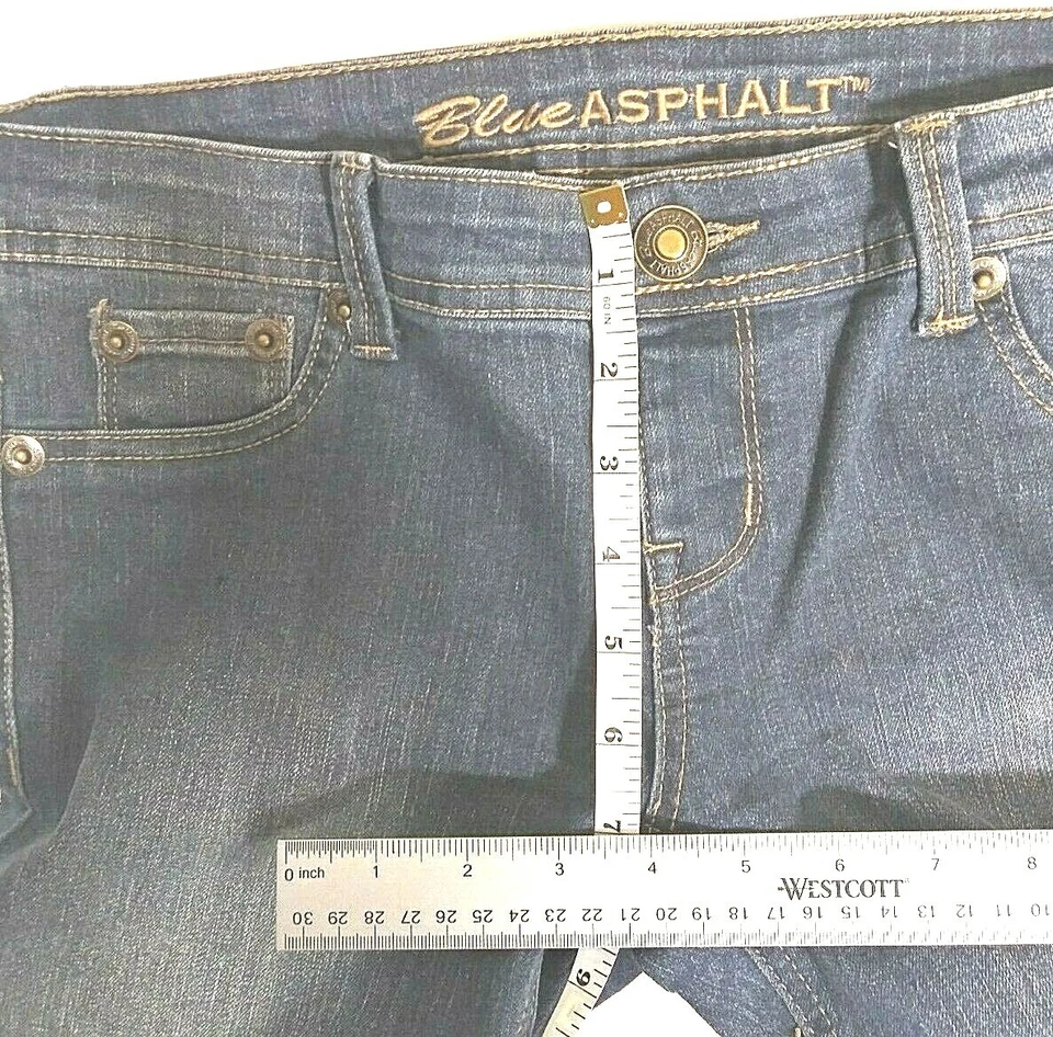 蓝色 ASPHALT - 牛仔裤 - 女式中号拉低腰紧身牛仔裤 W32 L29 — 第 4/4 张图片