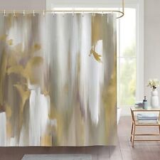 Grey Gold Marble Shower Curtain Abstract Modern Luxury Decorative Bath