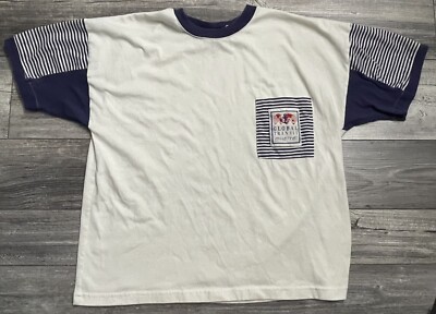 Vintage Hang Ten Shirt Mens Size Large Global Transit Front Pocket White  USA