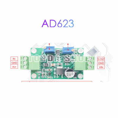 AD623 amplifier module, instrumentation amplifier, precision microvolt/millivolt
