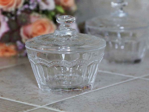 Glasdose Bonboniere Vorratsglas Zuckerdose Glas Landhaus Shabby Chic Antique-image