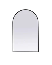 Elegant Decor Ayra 22x36" Arch Modern Wood/Iron Mirror in Black