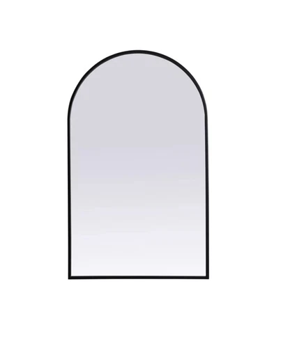 Elegant Decor Ayra 22x36" Arch Modern Wood/Iron Mirror in Black - Picture 1 of 7