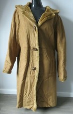 The Great Coat Company Faux Suede Leather Shearling Afghan Hooded Long Coat 18