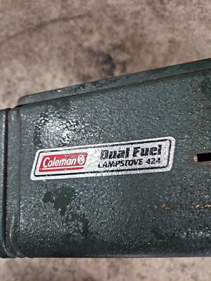 Vintage Coleman 424 Dual Fuel Camp Stove With Funnel 2 Burner