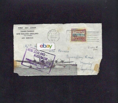 IMPERIAL AIRWAYS-TRANS-TASMAN AUCKLAND-ENGLAND 1ST FLIGHT COVER S-23 4-26-40