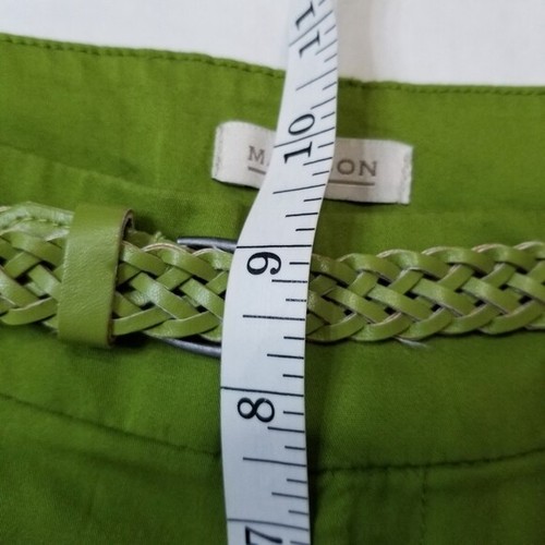 Madison Shorts 6 chino Two to Tango Green Belted Classic Midrise 5.5" inseam New - Picture 6 of 7